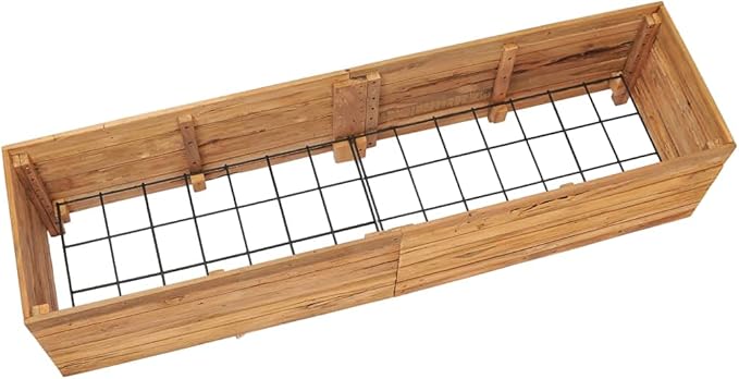 Raised Garden Bed Wooden Raised Bed Raised Garden Planter Box for Vegetables Flower Herb Gardening 59.1x15.7x15 Recycled Teak and Steel