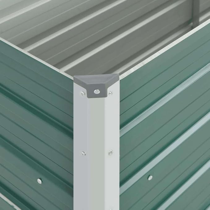 Green Galvanized Steel Raised Garden Bed 63.0 x 15.7 x 30.3 Inch Large Capacity Planter Box for Outdoor Plants Rust-Resistant Garden Beds for Vegetables