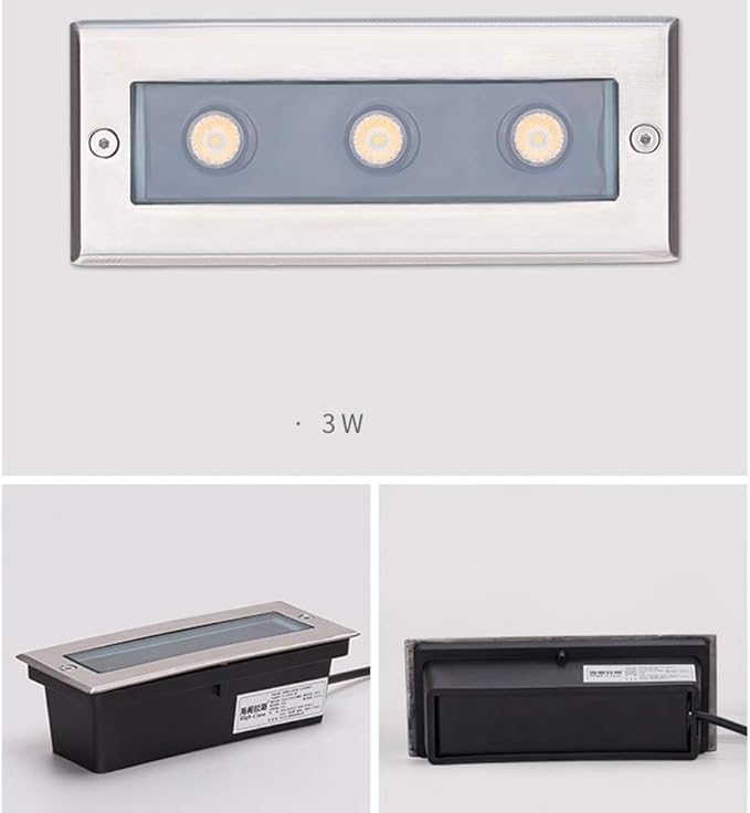 2PCS Ground Landscape Lights - Rectangle LED Embedded Buried Lamp AC85-265V Outdoor IP67 Waterproof LED Beam Spotlight for Staircase Floor Aisle Building Light(Yellow5w)