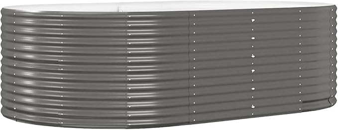 qiangxing Raised Planters for GardenRaised Flower BedOutdoor Flower BoxGarden Raised Bed Gray 83.5x55.1x26.8 Powder-Coated Steel