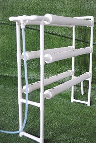 Hydroponic Grow Kit Hydroponics Growing System 54 Sites 6 Food-Grade PVC-U Pipes 3-Layers 2-Row Indoor Planting Kit with 110V Water Pump Timer for Growing Vegetables Flowers Plants