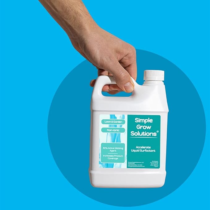 Liquid Surfactant Non-Ionic - Accelerate Performance &amp Effectiveness of Foliar Fertilizer and Other Lawn &amp Garden Solutions - Better Wetting Sticking &amp Absorption - 32 Ounce - Simple Gro