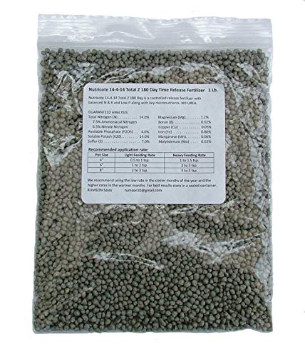 Nutricote 14-4-14 Total Z 180 Day (5) Five 1 lb. Bags.