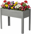 Elevated Garden Bed 40x20x31 Inch with Legs Solid Wood Raised Planter Box for Vegetables Herbs Flowers Outdoor Grey Plant Grower