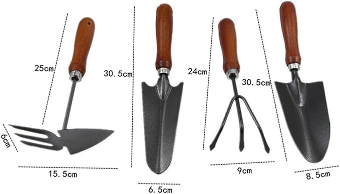 4pcs Mini Garden Tool Set Thickened Iron Shovel and Spade for Transplanting Seedlings Weeding and Cultivating Flowers and Vegetables Lightweight Gardening Tools for Gardeners