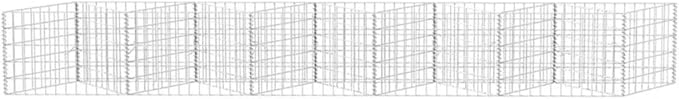 Festnight Outdoor Garden Gabion Basket Planter Raised Vegetable BedSteel Garden Decoration Galvanized Steel 129.9 x 11.8 x 19.7