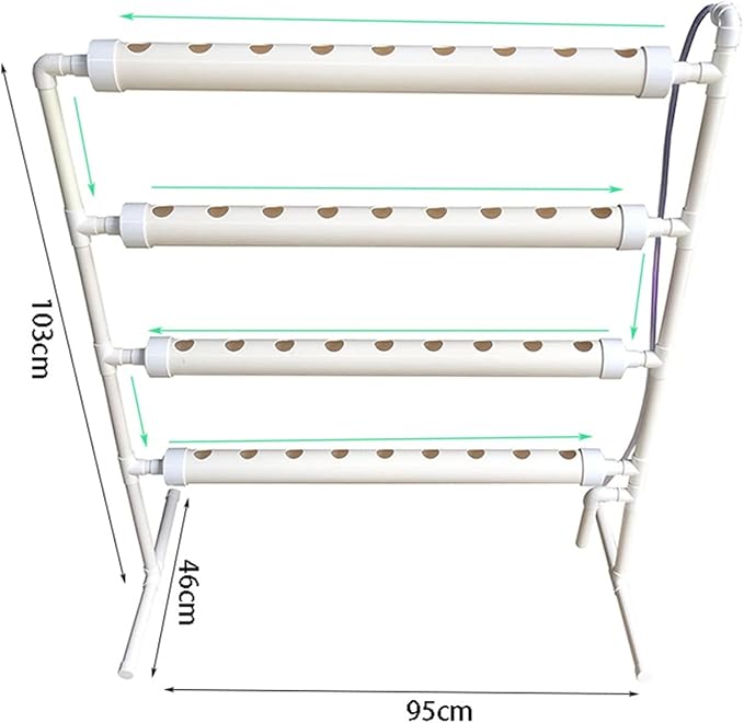 Hydroponic Equipment Hydroponic Grow Kit 36 Holes Pipe Grow Kit Indoor Greenhouse Planting Box Gardening System Nursery Pot Hydroponic Rack Indoor Garden