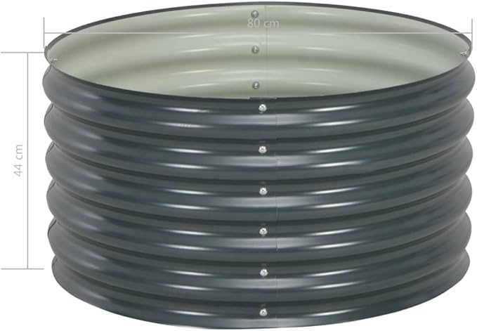 SKM Garden Raised Bed 31.5x31.5x17.3 Galvanized Steel Gray-55301026