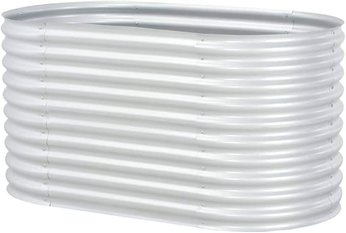 Garden Raised BedOutdoor Galvanized Planter Overhead Garden Box for VegetablesPlantsFlowersHerbsFruits Large Metal Raised Garden Beds 62.9x31.4x31.8 Galvanized Steel Silver