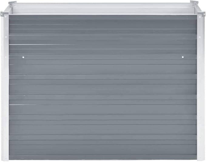 Garden Planter Raised Bed Galvanized Steel Patio Flower Plant Vegetable Bed with Open Bottom Lawn Backyard Outdoor Patio DIY Decor 39.4x15.7x31.3Gray