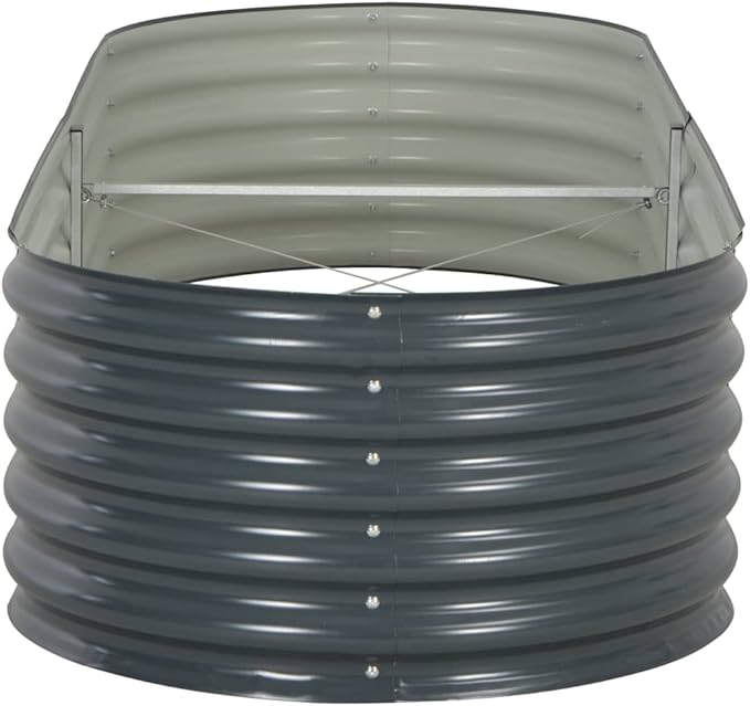 Garden Raised Bed 94.4x31.4x17.3 Galvanized Steel Gray