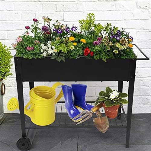 Tomkate Raised Garden Bed with Legs 42.5 x 20 x 31.9 Inch Mobile Planter Box Elevated on Wheels Portable Planter Cart for Outdoor/Indoor Vegetables Herbs Flowers Potted Plants