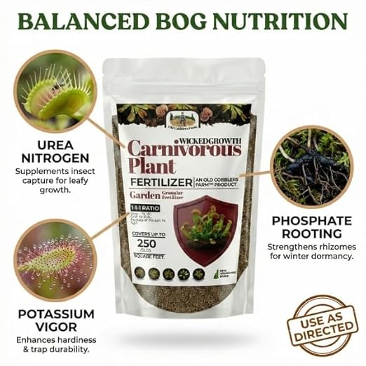 Old Cobblers Farm™ Wicked Growth Carnivorous Plants Fertilizer - Tailored nutrients for Sensitive Insect-Eaters Like Flytraps and Pitcher Plants (5 lbs | 10 lbs | 15 lbs | 20 lbs) (10 lbs)