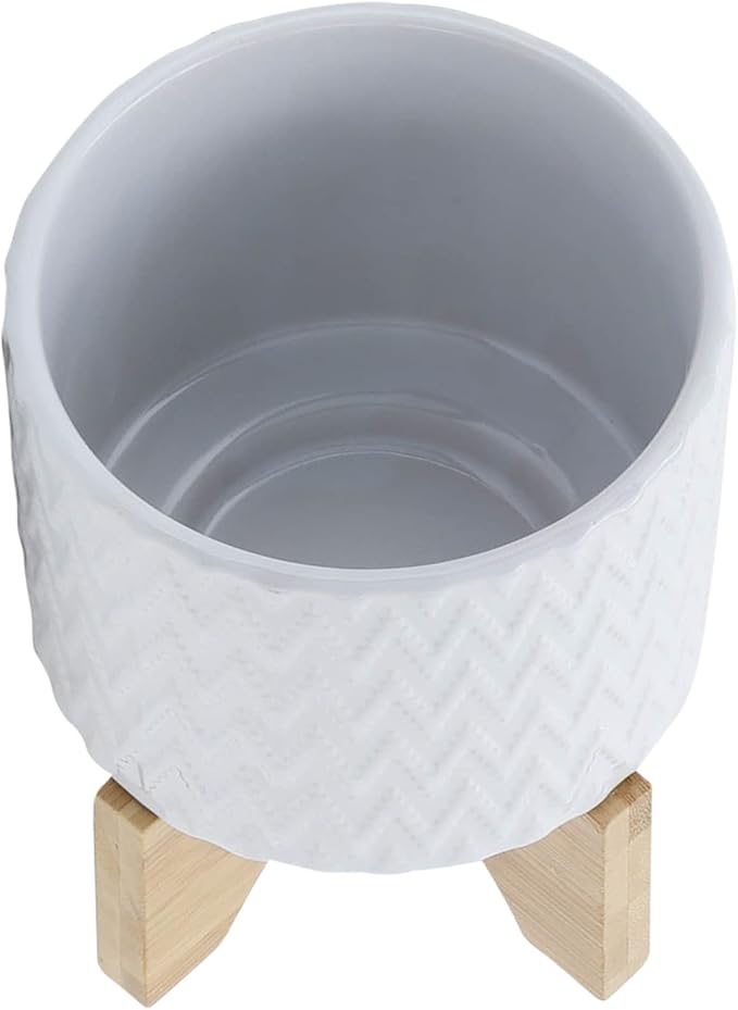 5 Planter W Stand White