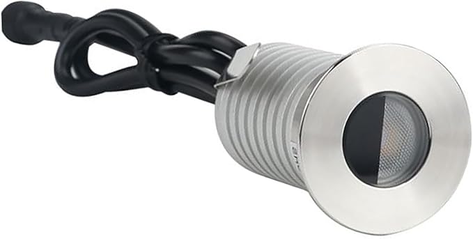 LED Underground Light - Low Voltage Outdoor Landscape Spotlight Half-Shielded Anti-Glare IP67 Waterproof Recessed for Underwater Use (Warm White 12V 3W)