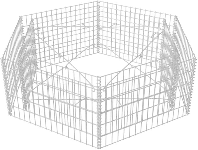 Hexagonal Gabion Raised BedOutdoor Garden Gabion Stone Basket Planter Raised Vegetable BedSteel Garden Decor 63x55.1x19.7