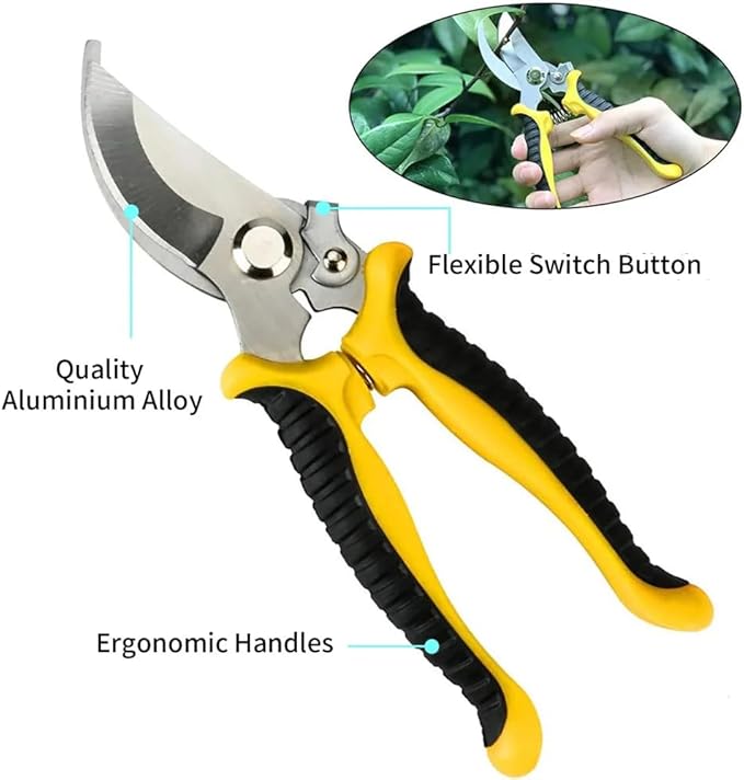 5-Piece Garden Tool Set Heavy Duty Aluminum Gardening Tools with Pruner Trowel Transplanter Hand Rake &amp Gloves Floral Design Ergonomic Handle - Perfect Gardening Gift for Women