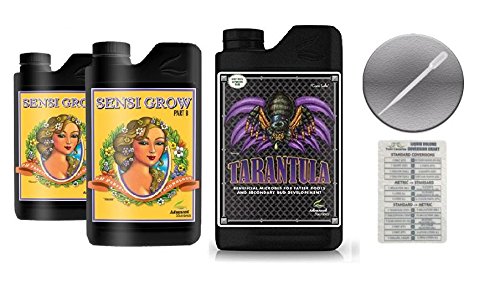 Advanced Nutrients Sensi Grow A &amp B 1 Liter &amp Tarantula 1 Liter Bundle with Conversion Chart and 3mL Pipette