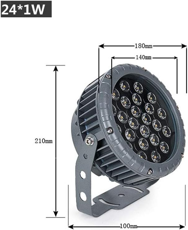 24W Bright Outdoor Tree Light Spotlight LED IP67 Waterproof Aluminum Flood Light Household Courtyard Garden Grass Projection Lamp Building Wall Park Landscape Limelight Fittings