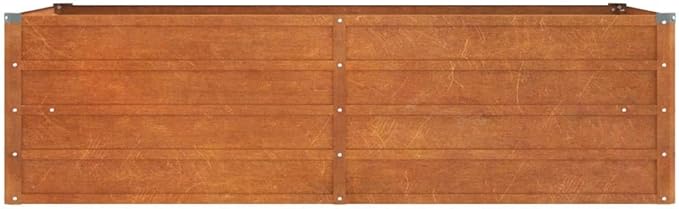YAFF Garden Raised Bed Rusty Brown Corten Steel 63 x 31.5 x 17.7 in Large Outdoor Bottomless Planter Box for Vegetables Herbs Flowers Patio Balcony Durable