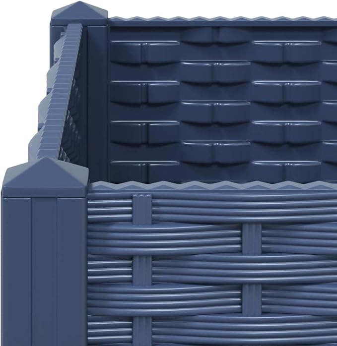 Raised Bed Blue Grey Polypropylene 31.5 x 31.5 x 9.1 in Planters Gardening Pots &amp Planters 310410