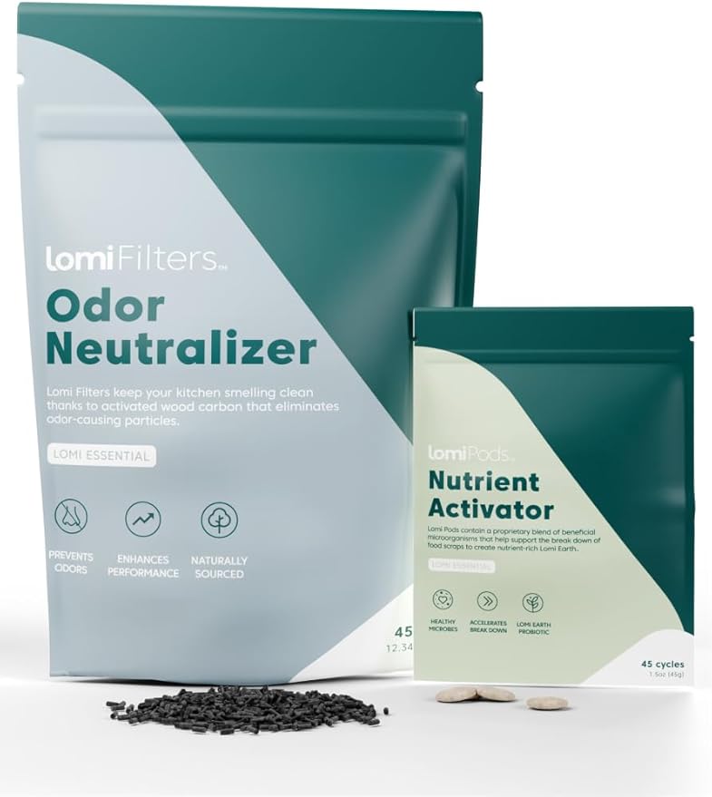 Lomi Pods and Filters | Made in The USA and North America | Keeps Your Kitchen Fresh and Turns Your Food Scraps into Nutrient-Rich Plant Food (Pods and Filters 45 Cycles)