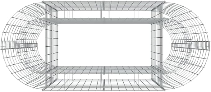 Galvanized Iron Gabion Raised Bed 47.2x19.7x39.4 Silver Planter for Patio Balcony Garden Fence &amp Privacy Screen