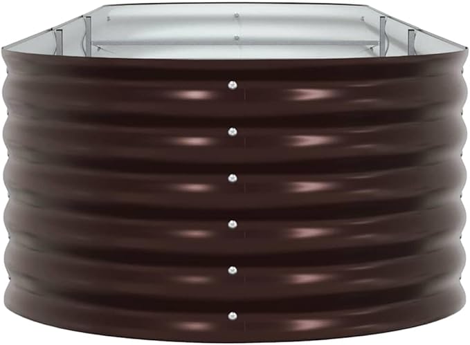 Steel Planter Raised Bed Metal Flower Box Planter Raised Beds Outdoor Garden for Planting Fruit 126x31.5x17.3 Brown -750