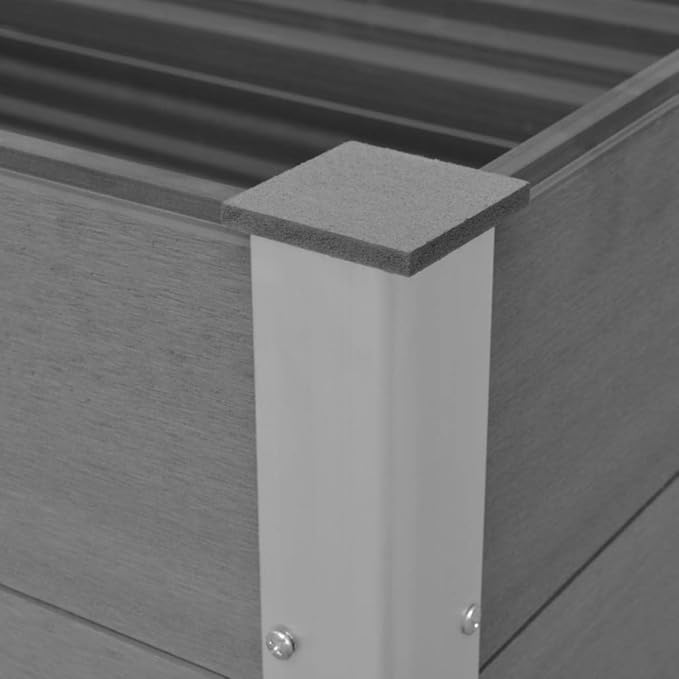 SKM Garden Raised Bed WPC 39.4x39.4x35.8 Gray