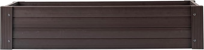 New Age Garden ECOFLEX Stackable Raised Garden Bed (2×4 ft) Open Bottom Composite Planter Stackable Non‑Toxic Eco‑Friendly Walnut Finish