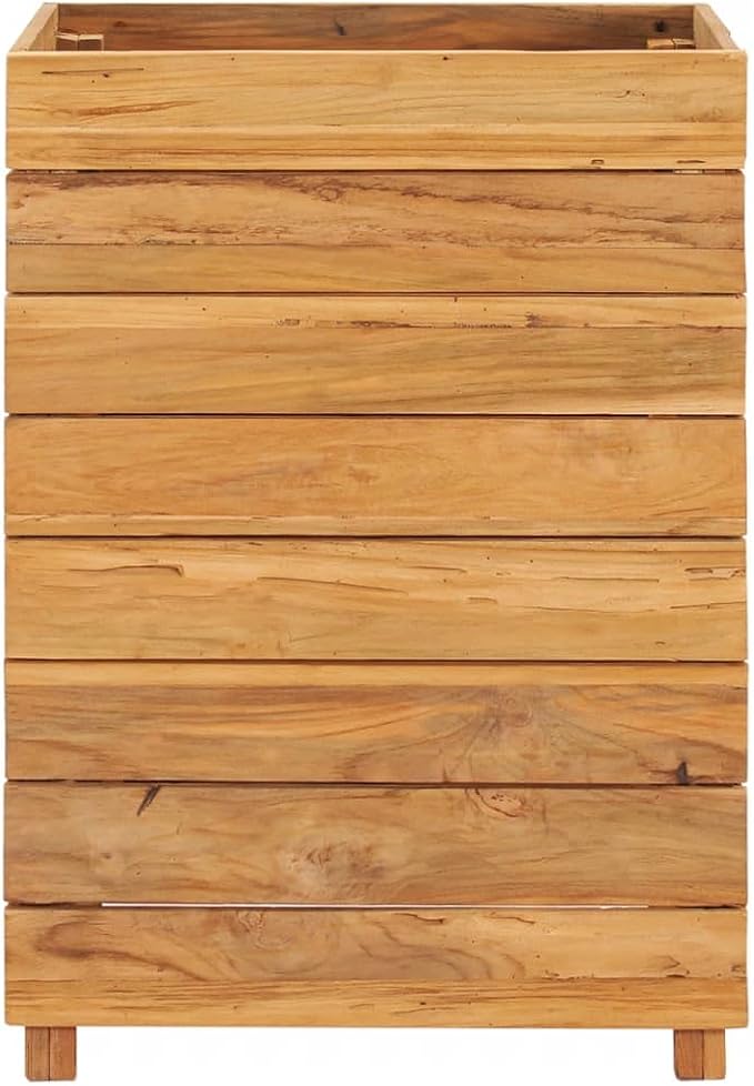 YAFF Raised Bed 19.7x15.7x28.3 Recycled Teak and Steel (31.086lbs)
