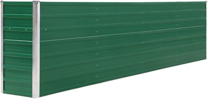Outdoor Garden Raised Bed Galvanized Steel Metal Outdoor Garden Raised Planter Box for Flowers Vegetables Fruits Herbs Green 126x15.7x30.3
