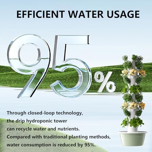 Smart Hydroponics Growing Tower - 7-Layer Aeroponic Garden Indoor Vegetable Planter for Gardening Enthusiasts Space-Saving Plant Climbing System Indoor Smart Garden.