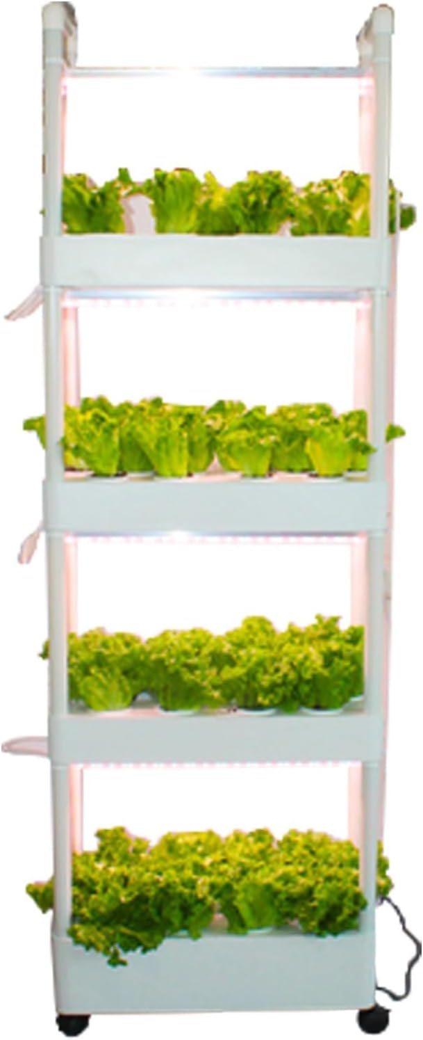 Hydroponics GardenIndoor Vertical Farming Garden Planter Smart Herb Garden with Timing Plug Automatic Watering for Home Indoor Gardening System(with Light4 Layer)