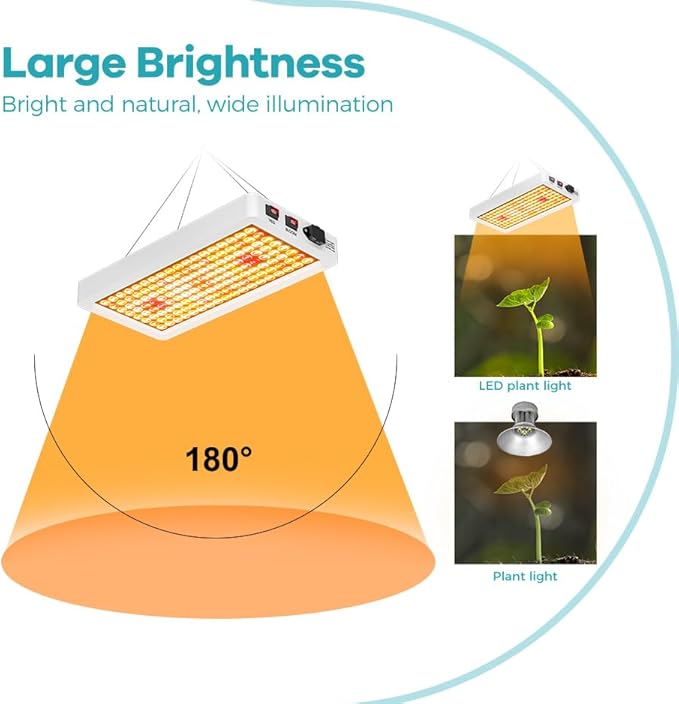 4 Pack 1500W Sunlight LED Planting Grow Lighting Full-Spectrum Fill Lamps Veg and Bloom Modes Dimmable UV/IR Functions AC100-277V for Indoor Greenhouses Tents Hydroponics to Boost Growth US Plug