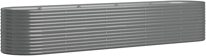 REWIS Garden Raised Bed Planter Raised Beds Raised Planter Box Planters for Outdoor Plants Garden Beds Powder-Coated Steel 144.9x31.5x26.8 Gray