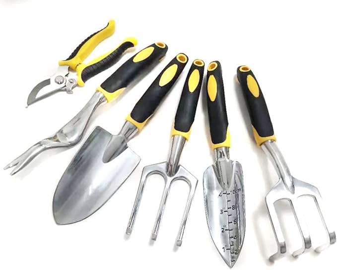 Garden Tools SetErgonomic Hand Digging Weeder Rake Shovel Trowel -Gift for Women and Men(Green)