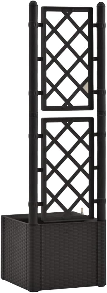 Garden Raised Bed with Trellis and Self Watering SystemGarden PlantersGarden CenterpiecesGarden BedsRaised Beds for Growing FlowersHerbs and Fruits Anthracite
