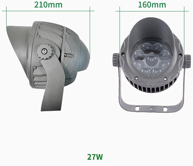 LED Landscape Lamps - Rotation Spotlight AC 220V Spotlight Led Beam Light Long Beam Floodlights IP65 Waterproof Outdoor LED Spotlights Narrow Light Wall Washer(Green27W)