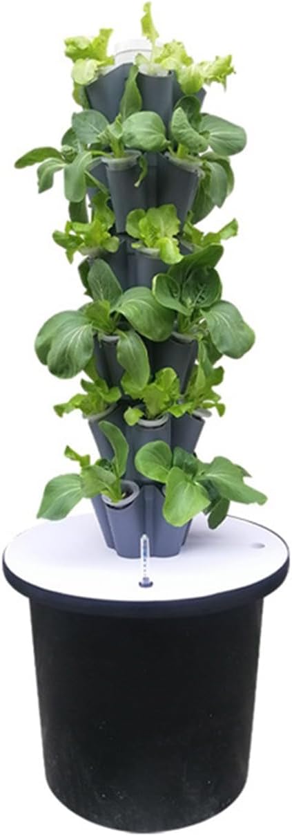 Hydroponics Growing System Tower Garden Vertical Hydroponic System Automatic Water Circulation Increased Oxygen Capacity for Fruits Vegetables(Gray6 Layers)