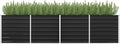 Garden Raised PlanterGarden BedGalvanized Raised Garden BedPlanter Raised bedsGalvanized PlanterFlower BedBed Anthracite 126x31.5x30.3 Galvanized Steel