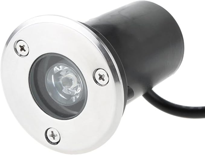 2 Pack LED Waterproof Inground Lights IP67 Landscape Lighting 3W Outdoor Garden Path Spotlights DC12V/24V Recessed Buried Lamps for Walkways (Glass 24V)