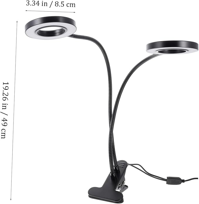 Dual-Headed Led Plant Growth Lamp Clamp Light for Indoor Plants Powered with Dimmable Features and Timing Function Reliable and Convenient Design