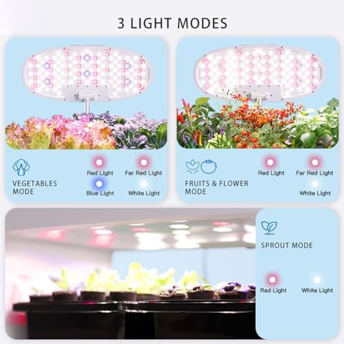 Hydroponic Garden Kit - 16 Pod Indoor Herb Planter with 7L Water Reservoir Adjustable Height Grow Light 3 Light Modes for Home Kitchen Gardening