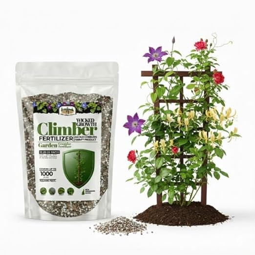 Old Cobblers Farm™ Wicked Growth Climbers &amp Vines Fertilizer – Helps Fast-Growing Vines and Climbers Reach New Heights with Colorful Blooms (5 lbs | 10 lbs | 15 lbs | 20 lbs) (15 lbs)