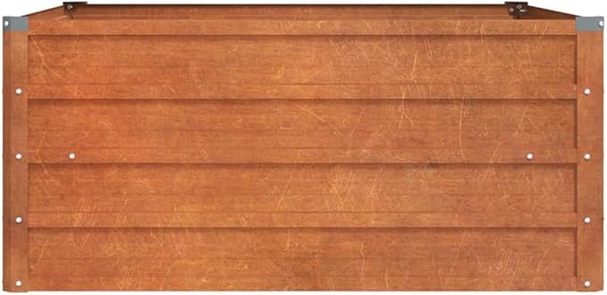 YAFF Garden Raised Bed Corten Steel Square 39.4x39.4x17.7 in Rustic Weathered Finish Durable for Vegetables Flowers Herbs Outdoor