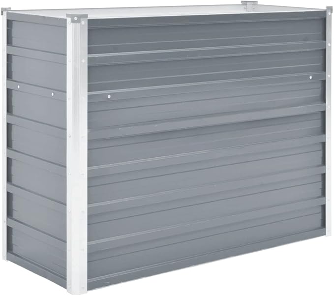 Garden Raised Bed Outdoor planters Garden Bed Planter Boxes Outdoor Suitable for Backyard Patios Flowers Restaurants Galvanized Steel 39.4x15.7x31.3 Gray
