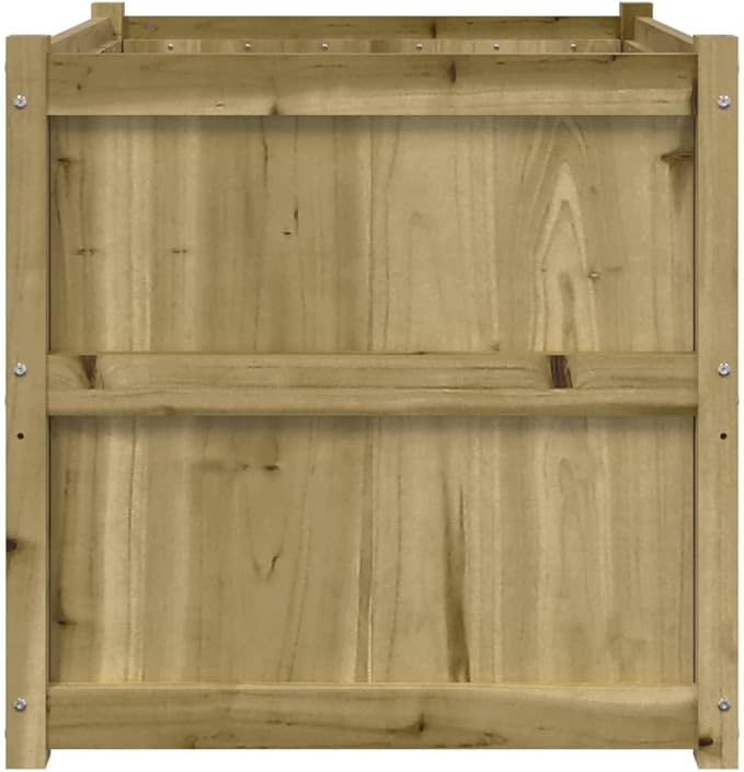 Garden Planter Natural Wood Solid Pine Wood Extra Large 27.6x27.6x27.6 inch Square Raised Garden Bed for Outdoor Plants
