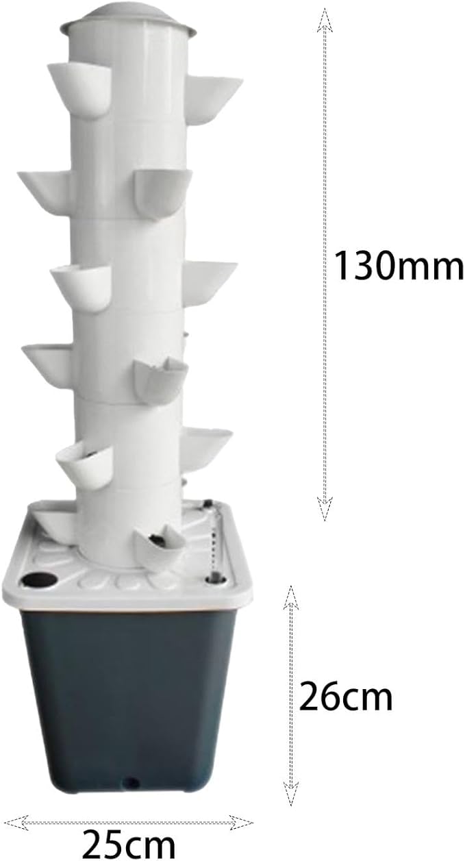 Hydroponic Grow Rack Hydroponic Grow System Tower Indoor Outdoor Home Plant Germination Kit Vertical Garden Planter Water Pump PVC Suitable for Yard S 18Holes