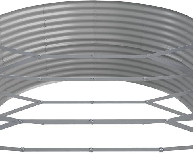 Garden Raised Bed Powder-Coated Steel 229.9x55.1x26.8 Gray Plant Pota Pots for Plants Large Planter Pot Outdoor Planters for Porch for Outdoor Plants Gardening Porch